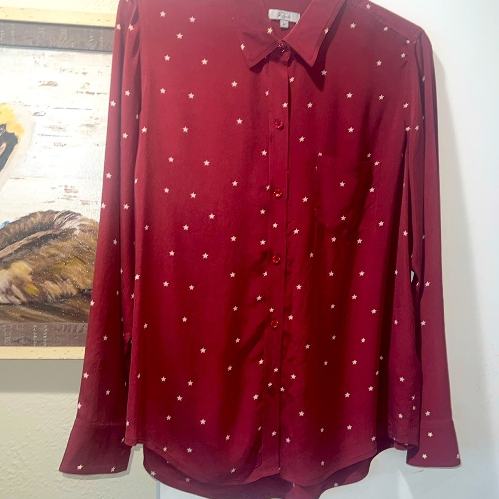 Rails Silk Blouse Stars ⭐️ Medium